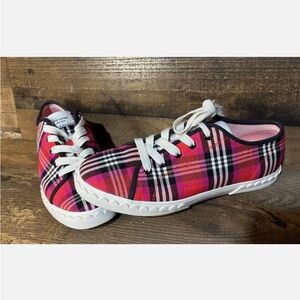 Kate Spade New York Pink Plaid Vale sneakers
